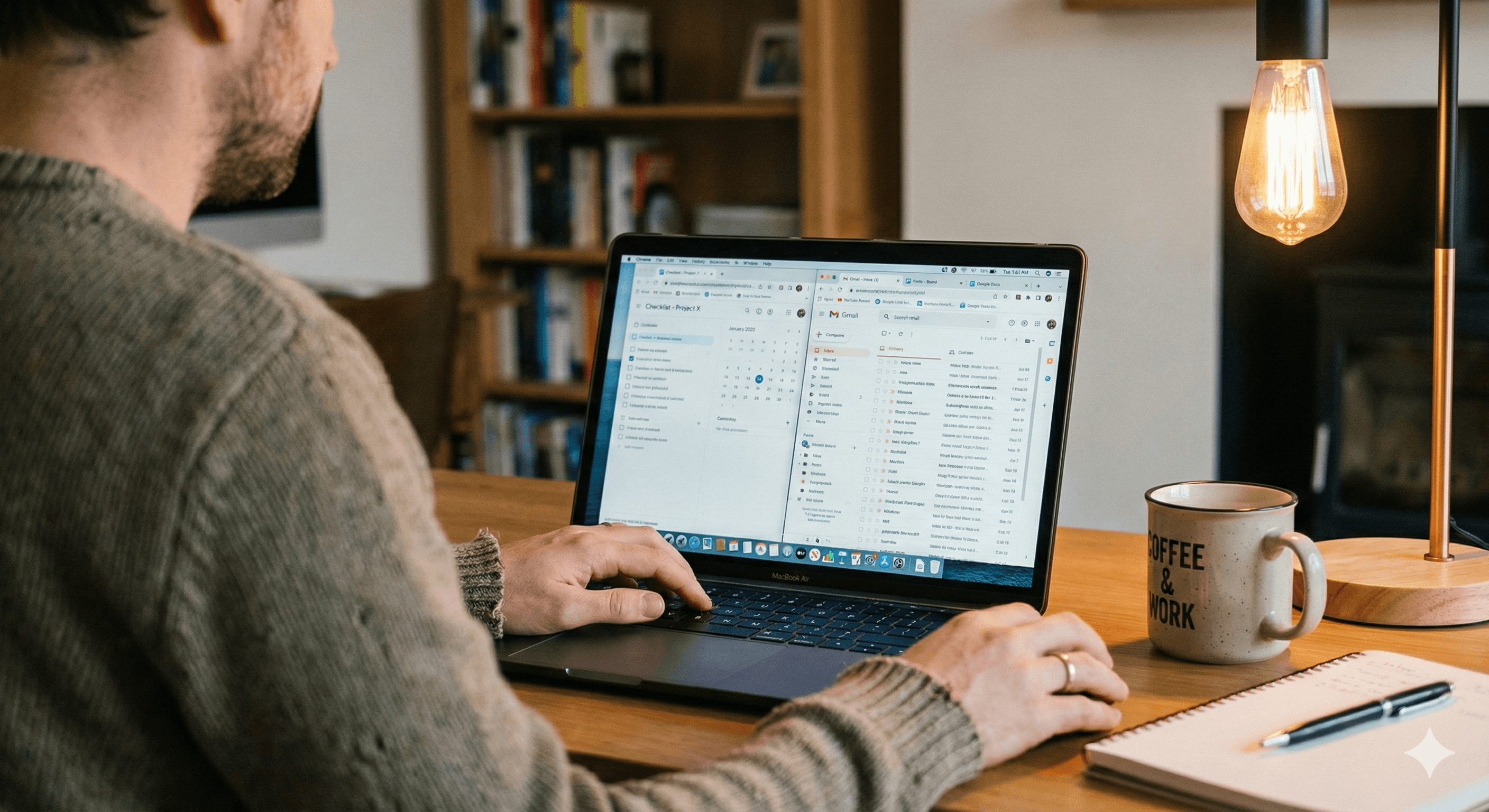 Person working through tasks at a computer